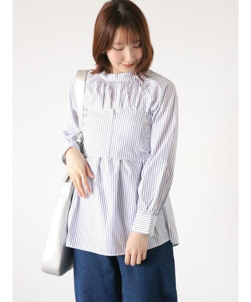 Te chichi TERRASSE(テチチテラス)の「ビスチェセットスタンドネックブラウス(シャツ/ブラウス・レディース・ホワイト/オフホワイト/ネイビー・F)」の13枚目の写真