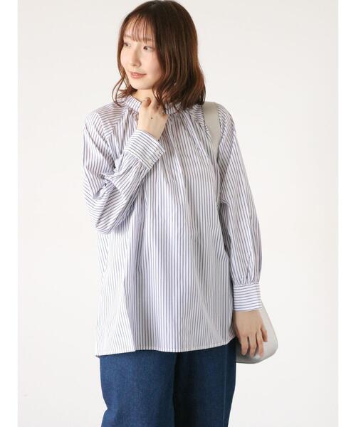 Te chichi TERRASSE(テチチテラス)の「ビスチェセットスタンドネックブラウス(シャツ/ブラウス・レディース・ホワイト/オフホワイト/ネイビー・F)」の17枚目の写真