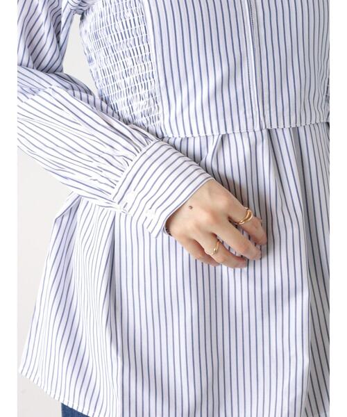 Te chichi TERRASSE(テチチテラス)の「ビスチェセットスタンドネックブラウス(シャツ/ブラウス・レディース・ホワイト/オフホワイト/ネイビー・F)」の20枚目の写真