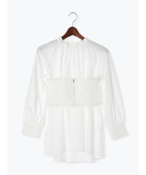 Te chichi TERRASSE(テチチテラス)の「ビスチェセットスタンドネックブラウス(シャツ/ブラウス・レディース・ホワイト/オフホワイト/ネイビー・F)」の21枚目の写真