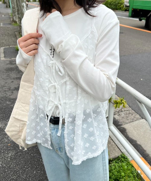 mebole(メボレ)の「フラワーシアーキャミソール(キャミソール・レディース・ホワイト・FREE)」の9枚目の写真