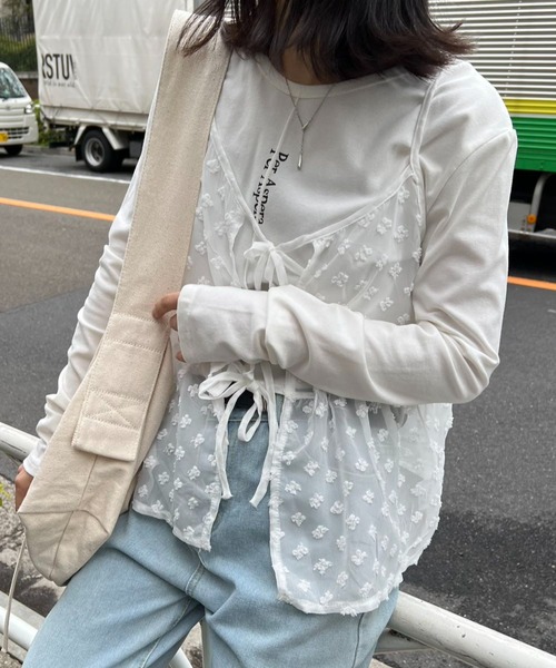 mebole(メボレ)の「フラワーシアーキャミソール(キャミソール・レディース・ホワイト・FREE)」の18枚目の写真