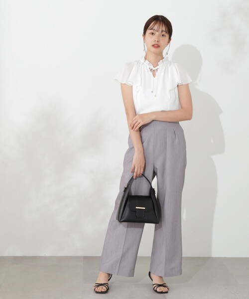 PROPORTION BODY DRESSING(プロポーションボディドレッシング)の「楊柳ラッフルブラウス / 1214110503(シャツ/ブラウス・レディース・イエロー/ホワイト/ブルー・SMALL/MEDIUM)」の5枚目の写真