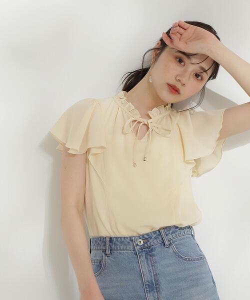PROPORTION BODY DRESSING(プロポーションボディドレッシング)の「楊柳ラッフルブラウス / 1214110503(シャツ/ブラウス・レディース・イエロー/ホワイト/ブルー・SMALL/MEDIUM)」の12枚目の写真