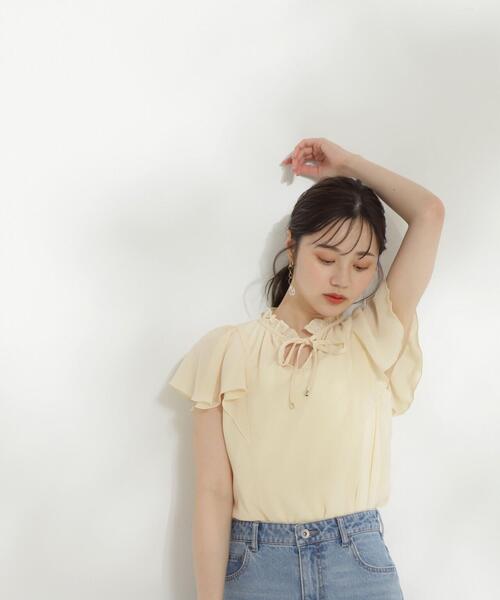 PROPORTION BODY DRESSING(プロポーションボディドレッシング)の「楊柳ラッフルブラウス / 1214110503(シャツ/ブラウス・レディース・イエロー/ホワイト/ブルー・SMALL/MEDIUM)」の14枚目の写真