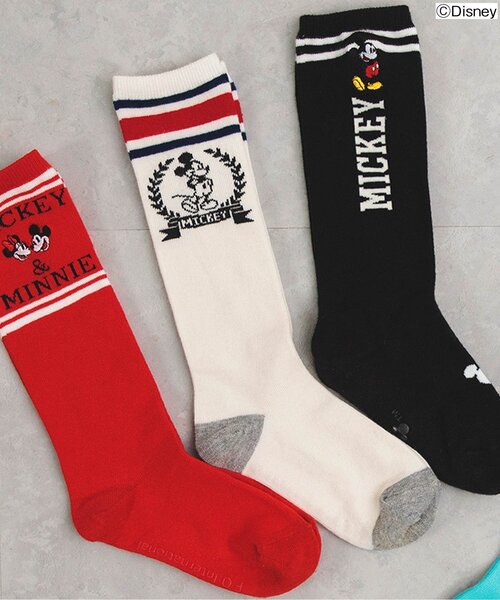 apres les cours（アプレレクール）の「ディズニーキャラクターアソートソックス（ソックス/靴下・キッズ・オフホワイト/エメラルド/レッド/アイボリー/ブラック・12/15 /18/21）」の2枚目の写真