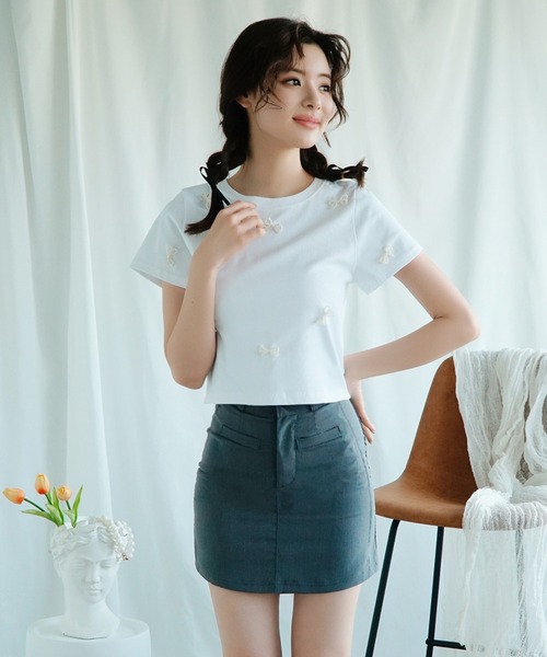 Jasmine Grandiflorum(ジャスミングランディフローラム)の「【Jasmine】フロントポケットミニスカート ベルト付き(スカート・レディース・ダークグレー/ブラック・SMALL/MEDIUM)」の4枚目の写真