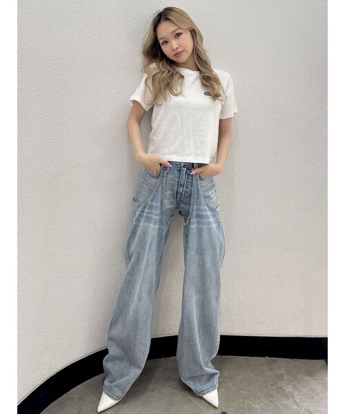 GYDA(ジェイダ)の「ENOUGH ショートTシャツ(Tシャツ/カットソー・レディース・ベージュ/チャコールグレー/オフホワイト・FREE)」の14枚目の写真