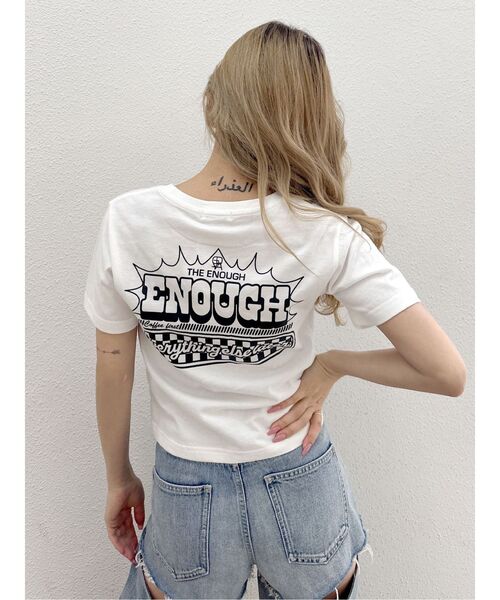 GYDA(ジェイダ)の「ENOUGH ショートTシャツ(Tシャツ/カットソー・レディース・ベージュ/チャコールグレー/オフホワイト・FREE)」の22枚目の写真