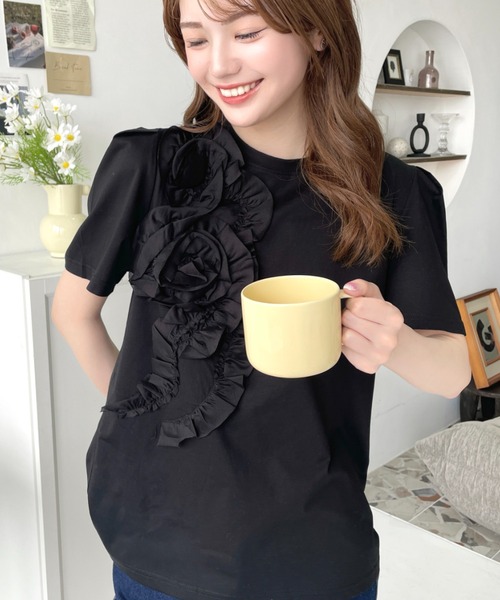 み*ん様 nako ohno フラワーモチーフ付きカットソー nako コレクション