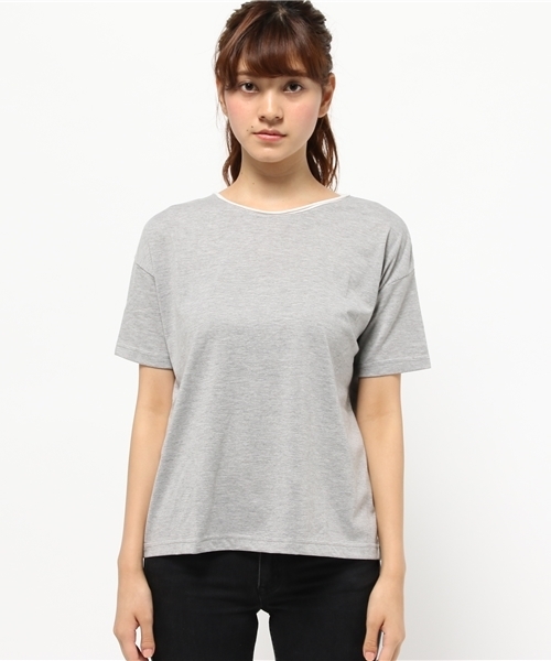 SEVENDAYS=SUNDAY（セブンデイズサンデイ）の「フェイクレイヤード　半袖プルオーバー（Tシャツ/カットソー・レディース・カーキ/杢グレー/ネイビー・MEDIUM/LARGE）」の4枚目の写真