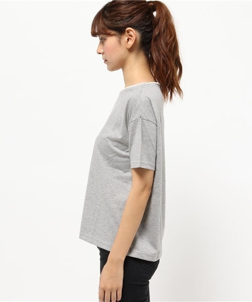 SEVENDAYS=SUNDAY（セブンデイズサンデイ）の「フェイクレイヤード　半袖プルオーバー（Tシャツ/カットソー・レディース・カーキ/杢グレー/ネイビー・MEDIUM/LARGE）」の5枚目の写真