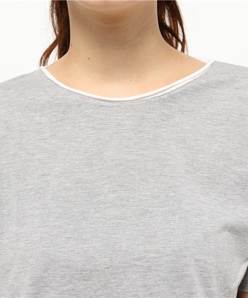 SEVENDAYS=SUNDAY（セブンデイズサンデイ）の「フェイクレイヤード　半袖プルオーバー（Tシャツ/カットソー・レディース・カーキ/杢グレー/ネイビー・MEDIUM/LARGE）」の7枚目の写真