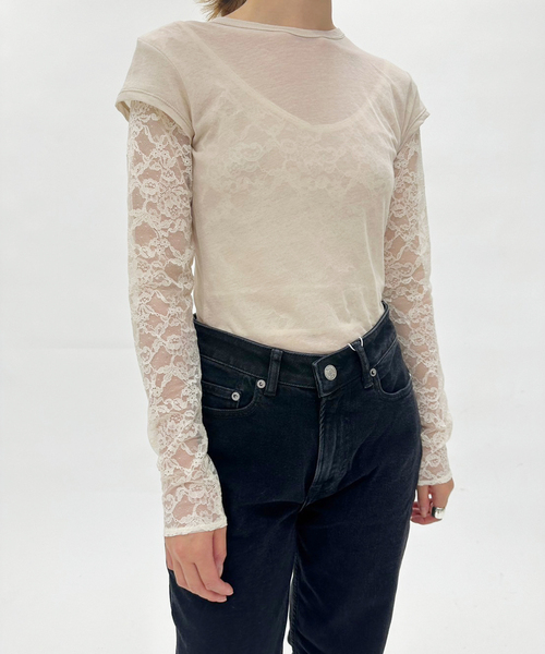EDIT. FOR LULU(エディットフォールル)の「シアーコットンフレンチTEE(Tシャツ/カットソー・レディース・ブルー系その他/ベージュ/ボルドー/ホワイト・FREE)」の11枚目の写真