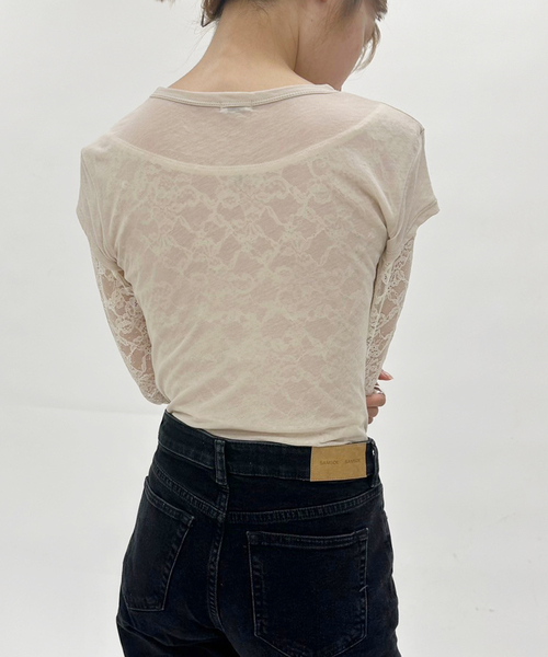 EDIT. FOR LULU(エディットフォールル)の「シアーコットンフレンチTEE(Tシャツ/カットソー・レディース・ブルー系その他/ベージュ/ボルドー/ホワイト・FREE)」の13枚目の写真