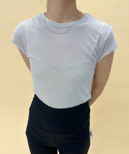 EDIT. FOR LULU(エディットフォールル)の「シアーコットンフレンチTEE(Tシャツ/カットソー・レディース・ブルー系その他/ベージュ/ボルドー/ホワイト・FREE)」の14枚目の写真
