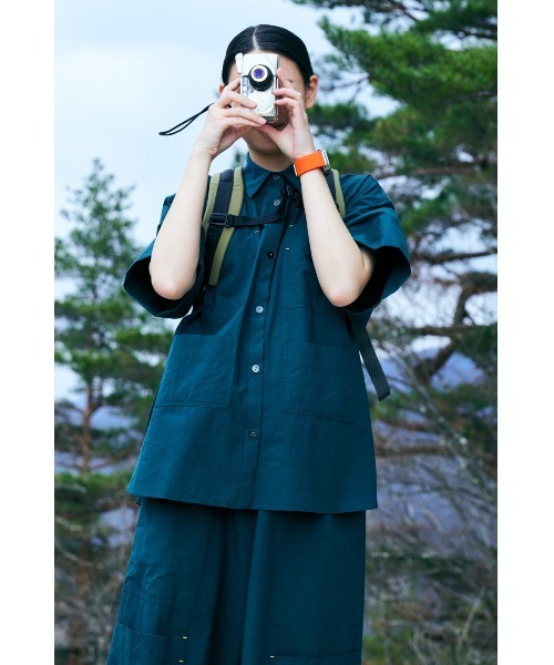 nagonstansサイドスリットシャツ nagonstans（ナゴンスタンス）の「Washedタイプライター サイド