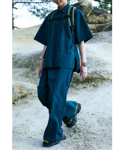 nagonstansサイドスリットシャツ nagonstans（ナゴンスタンス）の「Washedタイプライター サイド