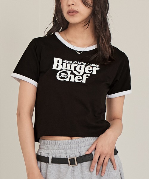 miette（ミエット）の「ロゴプリントクロップドTシャツ（Tシャツ/カットソー・レディース・ブラック/オフホワイト/オレンジ・FREE）」の14枚目の写真