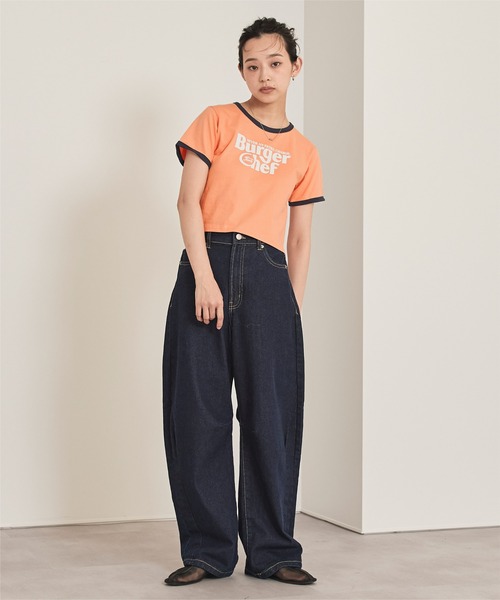 miette（ミエット）の「ロゴプリントクロップドTシャツ（Tシャツ/カットソー・レディース・ブラック/オフホワイト/オレンジ・FREE）」の15枚目の写真
