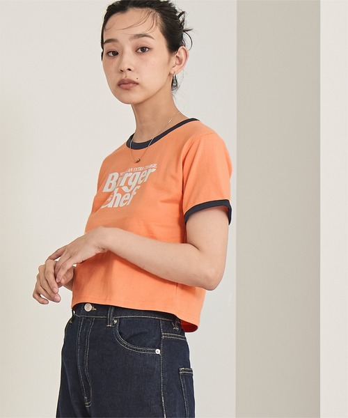 miette（ミエット）の「ロゴプリントクロップドTシャツ（Tシャツ/カットソー・レディース・ブラック/オフホワイト/オレンジ・FREE）」の16枚目の写真