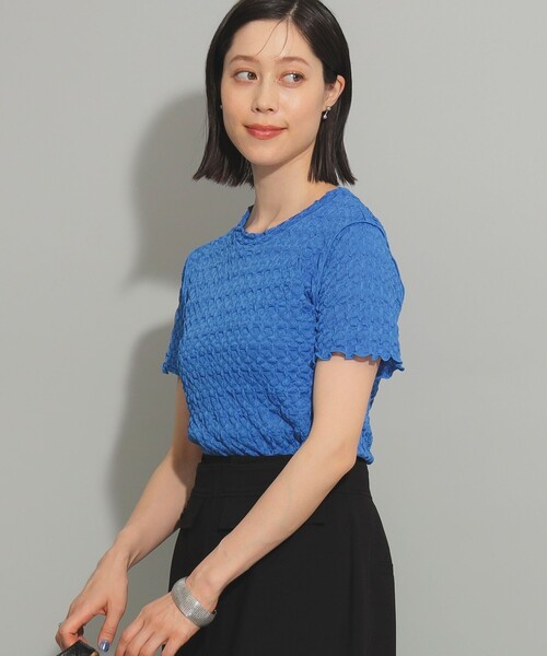 Ray BEAMS（レイビームス）の「シュリンク メロー ハーフスリーブ Tシャツ（Tシャツ/カットソー・レディース・ホワイト系その他6/ブラック/ロイヤルブルー・ONE SIZE）」の3枚目の写真