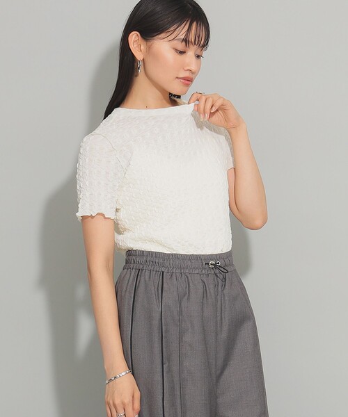 Ray BEAMS（レイビームス）の「シュリンク メロー ハーフスリーブ Tシャツ（Tシャツ/カットソー・レディース・ホワイト系その他6/ブラック/ロイヤルブルー・ONE SIZE）」の7枚目の写真