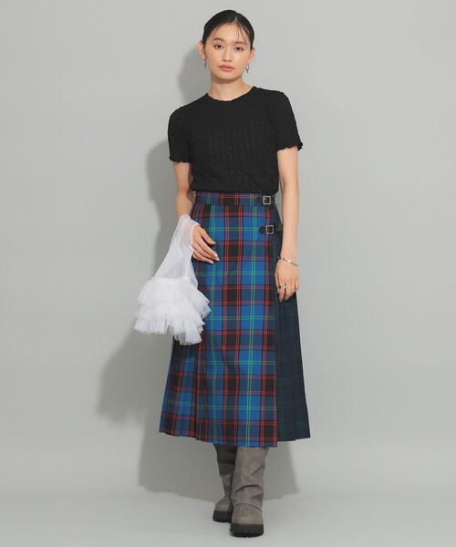 Ray BEAMS（レイビームス）の「シュリンク メロー ハーフスリーブ Tシャツ（Tシャツ/カットソー・レディース・ホワイト系その他6/ブラック/ロイヤルブルー・ONE SIZE）」の9枚目の写真