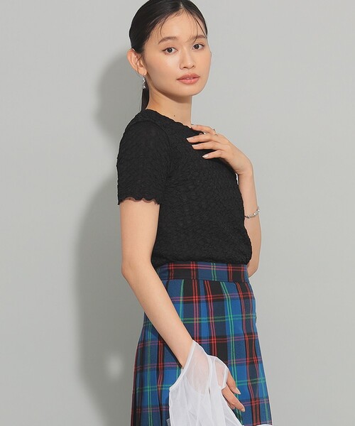 Ray BEAMS（レイビームス）の「シュリンク メロー ハーフスリーブ Tシャツ（Tシャツ/カットソー・レディース・ホワイト系その他6/ブラック/ロイヤルブルー・ONE SIZE）」の13枚目の写真