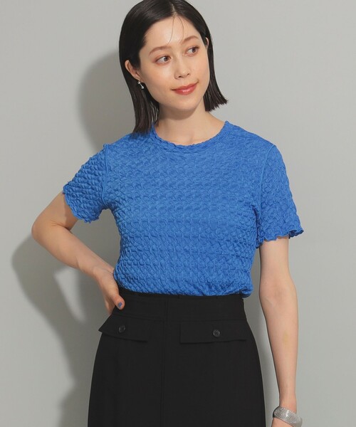 Ray BEAMS（レイビームス）の「シュリンク メロー ハーフスリーブ Tシャツ（Tシャツ/カットソー・レディース・ホワイト系その他6/ブラック/ロイヤルブルー・ONE SIZE）」の14枚目の写真