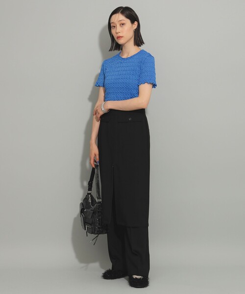 Ray BEAMS（レイビームス）の「シュリンク メロー ハーフスリーブ Tシャツ（Tシャツ/カットソー・レディース・ホワイト系その他6/ブラック/ロイヤルブルー・ONE SIZE）」の16枚目の写真