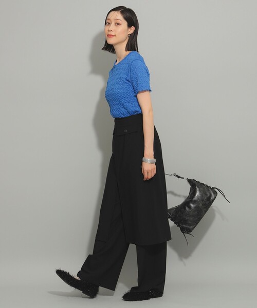 Ray BEAMS（レイビームス）の「シュリンク メロー ハーフスリーブ Tシャツ（Tシャツ/カットソー・レディース・ホワイト系その他6/ブラック/ロイヤルブルー・ONE SIZE）」の18枚目の写真