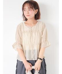 ehka sopo | シャーリングブラウス(シャツ/ブラウス)