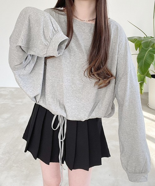Nana(ナナ)の「裾ドロストオーバートップス(Tシャツ/カットソー・レディース・グレー/ホワイト・FREE)」の10枚目の写真