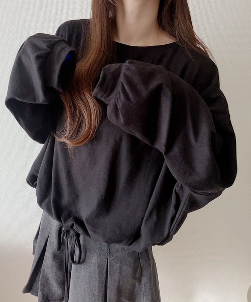 Nana(ナナ)の「裾ドロストオーバートップス(Tシャツ/カットソー・レディース・グレー/ホワイト・FREE)」の17枚目の写真