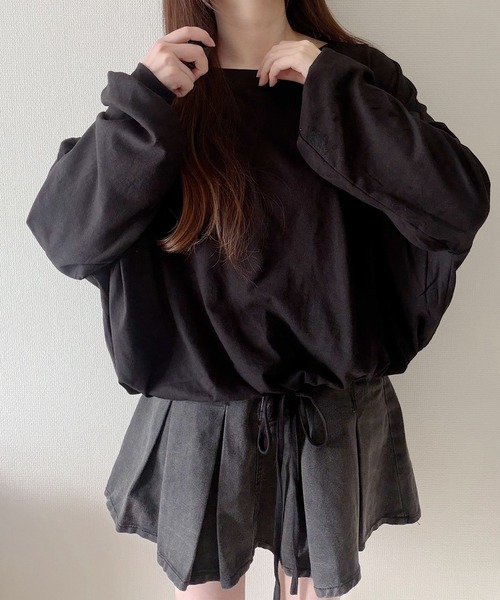 Nana(ナナ)の「裾ドロストオーバートップス(Tシャツ/カットソー・レディース・グレー/ホワイト・FREE)」の15枚目の写真