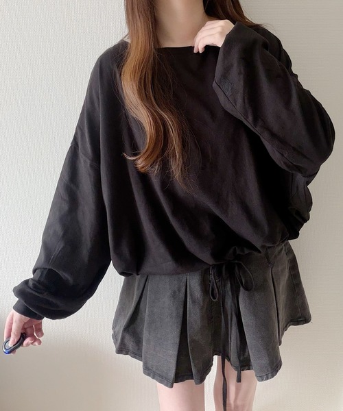Nana(ナナ)の「裾ドロストオーバートップス(Tシャツ/カットソー・レディース・グレー/ホワイト・FREE)」の14枚目の写真