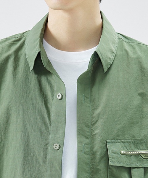 aimoha（アイモハ）の「aimoha outdoorユニセックス　ポケット　シャツ (SS)（シャツ/ブラウス・レディース・グリーン/オフホワイト/ベージュ・MEDIUM/LARGE/X-LARGE）」の13枚目の写真