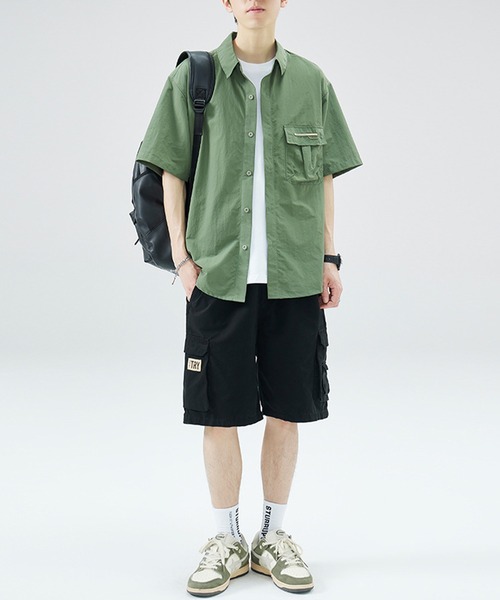 aimoha（アイモハ）の「aimoha outdoorユニセックス　ポケット　シャツ (SS)（シャツ/ブラウス・レディース・グリーン/オフホワイト/ベージュ・MEDIUM/LARGE/X-LARGE）」の14枚目の写真