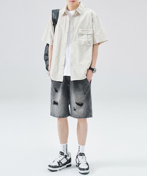 aimoha（アイモハ）の「aimoha outdoorユニセックス　ポケット　シャツ (SS)（シャツ/ブラウス・レディース・グリーン/オフホワイト/ベージュ・MEDIUM/LARGE/X-LARGE）」の15枚目の写真