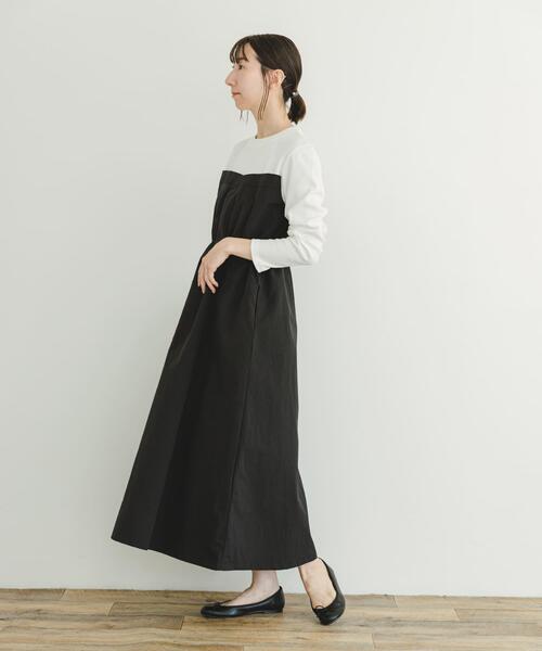 ITEMS URBANRESEARCH（アイテムズ アーバンリサーチ）の「ドッキングナイロンワンピース（ワンピース・レディース・ブラック/カーキ・FREE）」の2枚目の写真