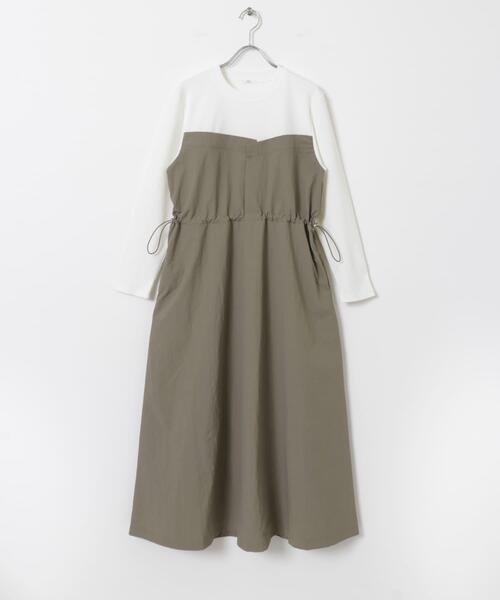 ITEMS URBANRESEARCH（アイテムズ アーバンリサーチ）の「ドッキングナイロンワンピース（ワンピース・レディース・ブラック/カーキ・FREE）」の14枚目の写真