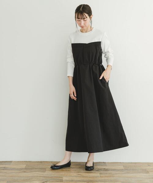 ITEMS URBANRESEARCH（アイテムズ アーバンリサーチ）の「ドッキングナイロンワンピース（ワンピース・レディース・ブラック/カーキ・FREE）」の20枚目の写真