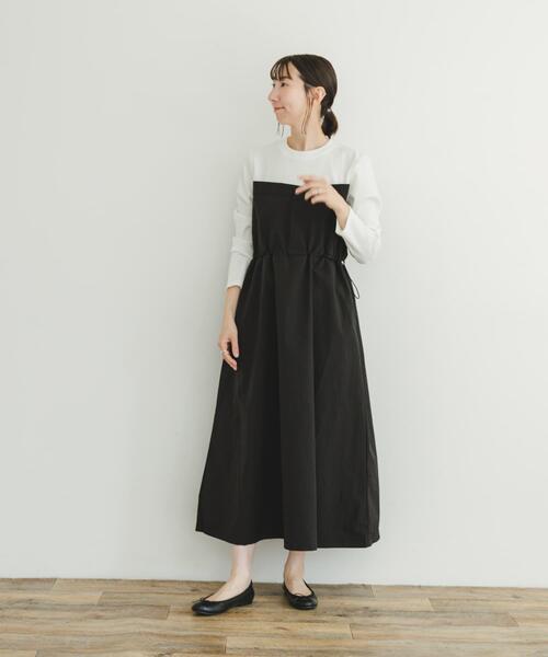ITEMS URBANRESEARCH（アイテムズ アーバンリサーチ）の「ドッキングナイロンワンピース（ワンピース・レディース・ブラック/カーキ・FREE）」の22枚目の写真
