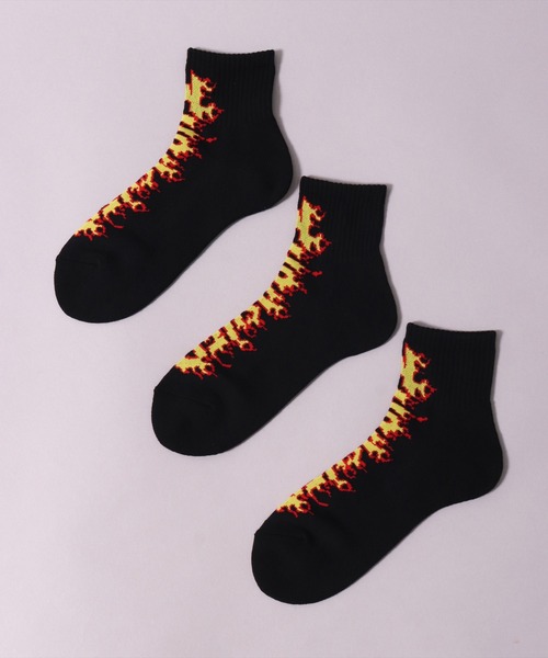 THRASHER（スラッシャー）の「(LF)【THRASHER】【3足セット】ロゴ ジャガード クォーターソックス（ソックス/靴下・メンズ・ブラック系2/ブラック系3/その他2/その他3/その他1/ブラック系4・25～27cm）」の9枚目の写真