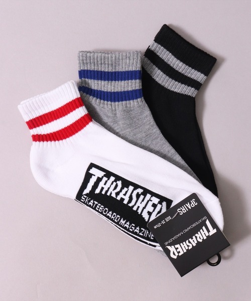 THRASHER（スラッシャー）の「(LF)【THRASHER】【3足セット】ロゴ ジャガード クォーターソックス（ソックス/靴下・メンズ・ブラック系2/ブラック系3/その他2/その他3/その他1/ブラック系4・25～27cm）」の20枚目の写真
