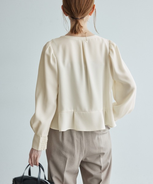 ROPE' PICNIC(ロペピクニック)の「ジャケットみたいに着れるブラウス(シャツ/ブラウス・レディース・ピンク/サックスブルー/ホワイト系その他/ホワイト/ネイビー/ブルー系その他5・38)」の11枚目の写真