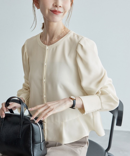 ROPE' PICNIC(ロペピクニック)の「ジャケットみたいに着れるブラウス(シャツ/ブラウス・レディース・ピンク/サックスブルー/ホワイト系その他/ホワイト/ネイビー/ブルー系その他5・38)」の14枚目の写真