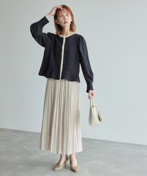 ROPE' PICNIC(ロペピクニック)の「ジャケットみたいに着れるブラウス(シャツ/ブラウス・レディース・ピンク/サックスブルー/ホワイト系その他/ホワイト/ネイビー/ブルー系その他5・38)」の20枚目の写真