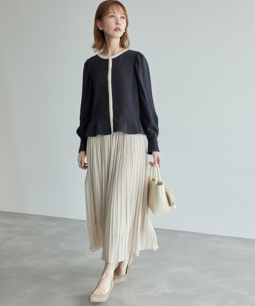 ROPE' PICNIC(ロペピクニック)の「ジャケットみたいに着れるブラウス(シャツ/ブラウス・レディース・ピンク/サックスブルー/ホワイト系その他/ホワイト/ネイビー/ブルー系その他5・38)」の21枚目の写真